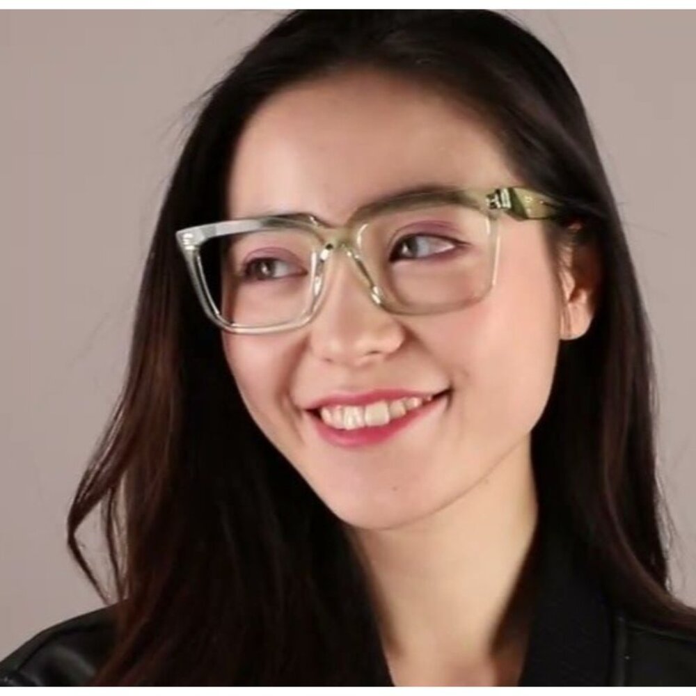 NEW PRADA EYEGLASSES PRA19VF 14R1O1, PR A19VF 14R1O1 TRANSPARENT MINT WOMEN